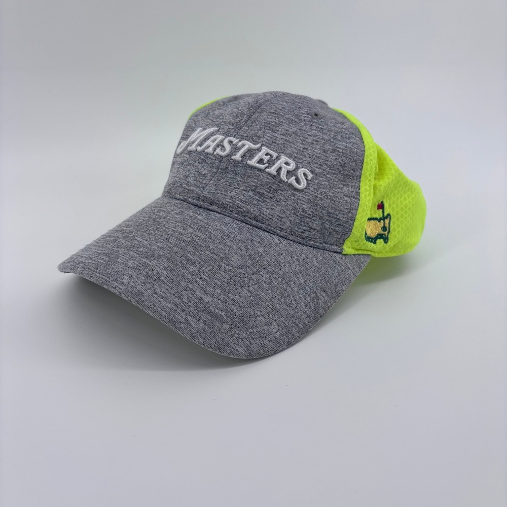 Masters American Needle Golf Hat Mens Gray Neon Yellow Mesh Snapback Trucker Cap